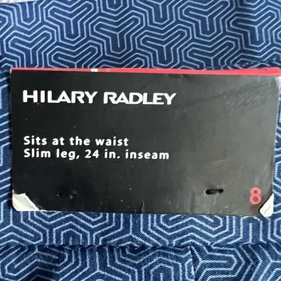 Hilary Radley Blue Slim Capri Pants Size 8  NWT! - Picture 2 of 7